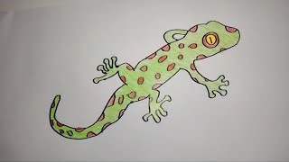 cara menggambar TOKEK dengan mudah - how to draw a gecko