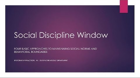 Restorative Practices Series Training Part 03 (The Social Discipline Window)
