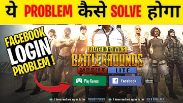 😣PUBG Mobile LITE - feature unavailable facebook login is currently unavailable || login problem