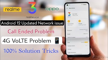 Realme Ui 3.0 Android 12 Network Call Ended Problem |Realme Ui 3.0 Updated 4G Volte Problem Solution