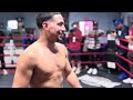 DANNY “SWIFT” GARCIA WARMING UP DURING MEDIA DAY AS HE PREPARES TO FACE ERISLANDY LARA @ 157LB