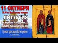 ЛИТУРГИЯ   ПРЯМАЯ ТРАНСЛЯЦИЯ  (11.10.2020)