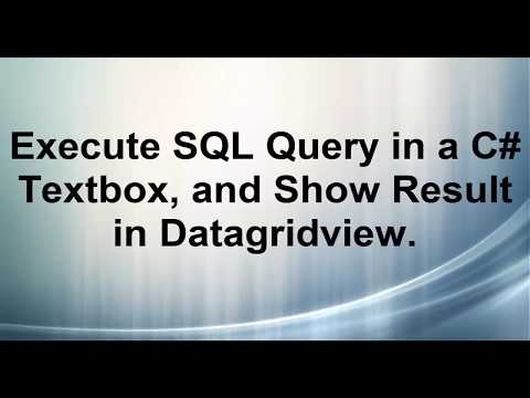 Execute SQL Query in a C# Textbox, and Show Result in Datagridview.