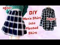 Refashion DIY Men's Shirt into Pleated Skirt / Sewing Tutorial / sustainable fashion diyㅣmadebyaya