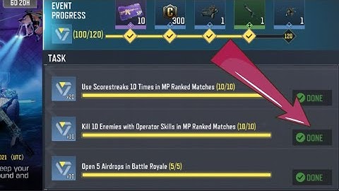 Call Of Duty Mobile Kill 10 Enemies with Operator Skills in MP Ranked Matches Task Complete