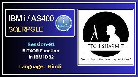 bitxor function in db2 sql | SQLRPGLE | ibmi training | sqlrpgle as400 | db2 | ibmi db2 function