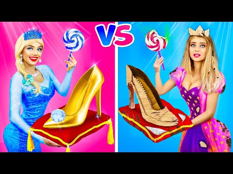 RICH VS. POOR DISNEY PRINCESSES! || Awkward Moments, Pranks and Unusual Food by RATATA BOOM