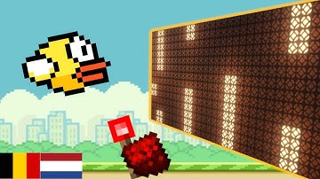 Flappy Bird in Minecraft met enkel Redstone