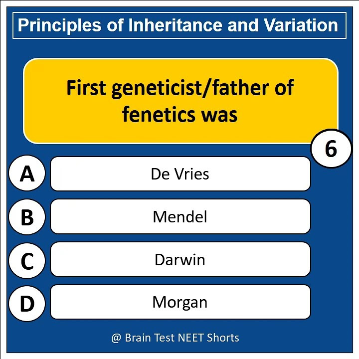 Principle of Inheritance and Variation Mcq | NEET 2022 Most important ...