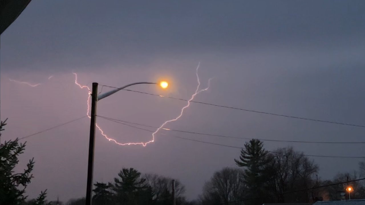 Severe Thunderstorm April Morning - Frequent Lightning, Small Hail - Huntington, IN - April 2, 2025