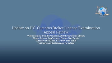 CBLE Appeal Update (November 10, 2020 LawCustoms Stream Excerpt)