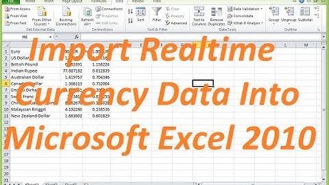 Add Realtime Currency Data into Excel