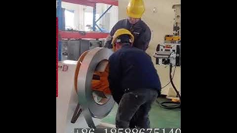 How to load a steel strip coil to the manual decoiler#decoiler #uncoiler