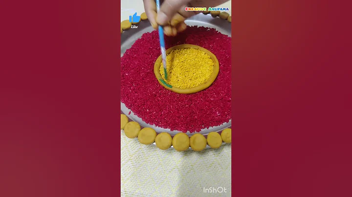 Aarti Thali Decoration Ideas Using With Rice 🌾 Pooja thali decoration #trending #viral #shots#2023