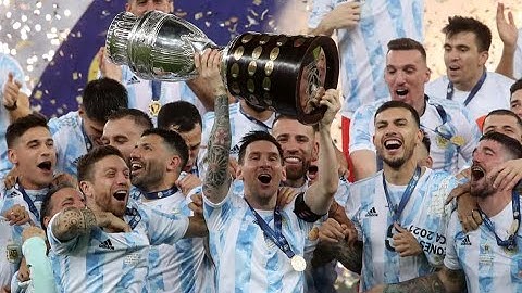 Lionel Messi FINALLY Lifts Copa America Trophy!! Argentina 2021 CHAMPIONS
