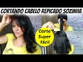 CORTE REPICADO - Fui cortar o cabelo e olha no que deu Cortando o cabelo sozinha!!!