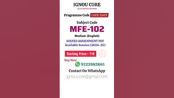 BFE 102 Solved Assignment PDF 2024-25 in English, CAFE/DAFE program BFE-102 Solved assignments