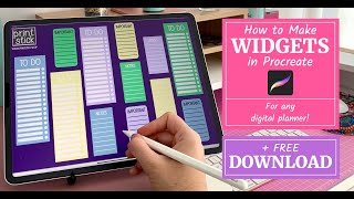 How to make WIDGETS for ANY digital planner - DIY PROCREATE Tutorial + FREE DOWNLOAD