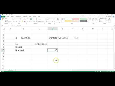 Excel formatting numbers