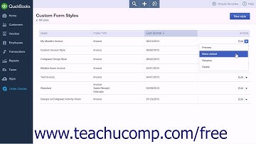 QuickBooks Online Plus 2015 Tutorial Managing Custom Form Styles Intuit Training