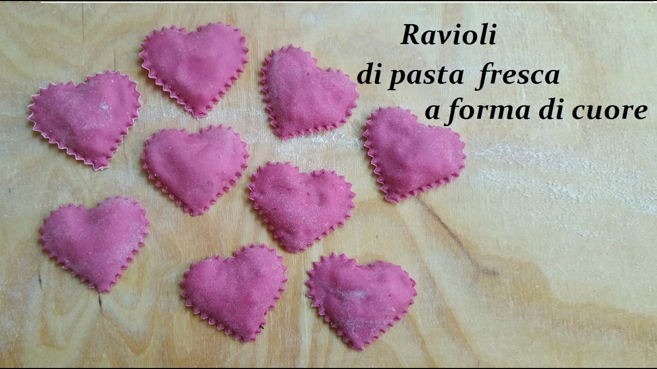 fresh pasta ravioli in a heart shape, Valentine's Day Special 