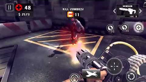 Dead trigger 2 scar & minigun level 58 gameplay iOS on hard TDU 55+