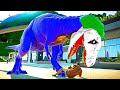 #monster Spinosaurus Vs Spiderman Triceratops #breakout Joker Walk Around!