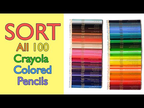 Sort, Name and Unbox 150 Crayola Colored Pencils featuring Colors