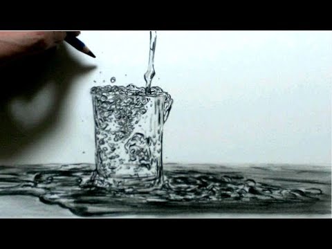 鉛筆画 水とグラスを描いてみた 水の描き方 How To Draw A Glass Of Water Youtube