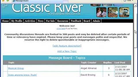 HOA Websites (Homeowners