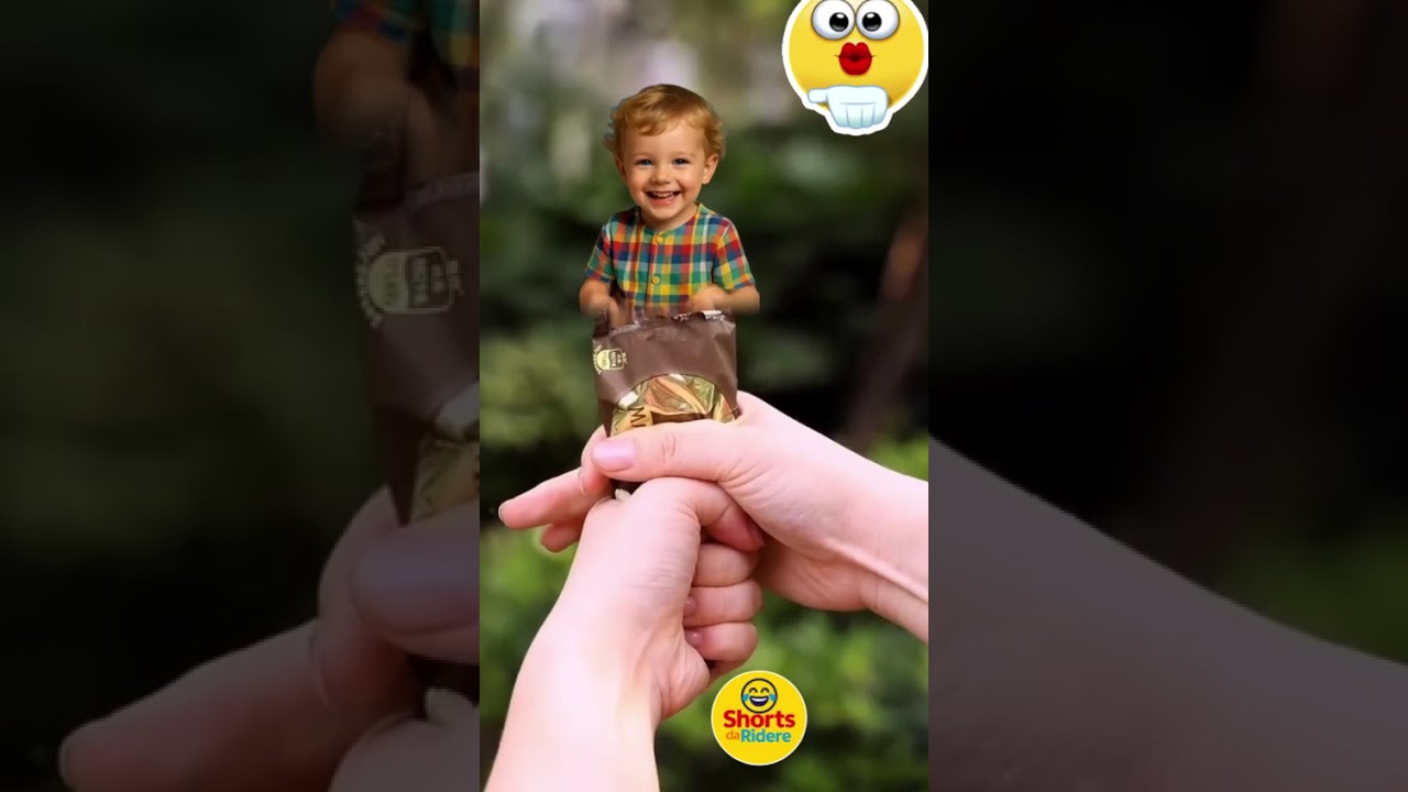 Sorpresa nel gelato! 🍦😂 Altro che cioccolato… è un bimbo felice!