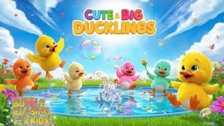 🐥  Cute  Ducklings | Bubble Chasing Fun Song for Kids |  Nursery Rhyme | Duck Pond Playtime 🫧