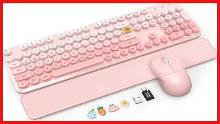 Scopri l'elegante combo tastiera e mouse wireless SABLUTE in color rosa sfumato screenshot 5