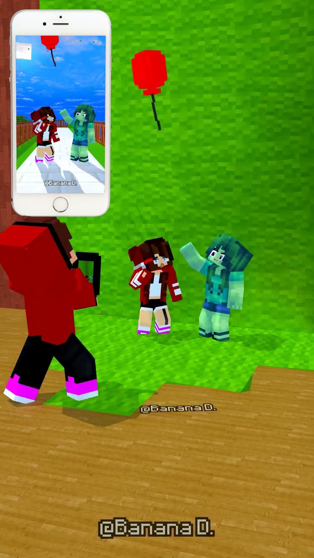 JJ recording JJ sister and Zombie girl in Green screen