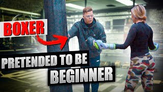 Elite BOXER pretended to be a beginner | Coach&#39;s prank