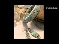 Polymer Clay Distressed Crackle (or faux ivory) Bangle and earrings