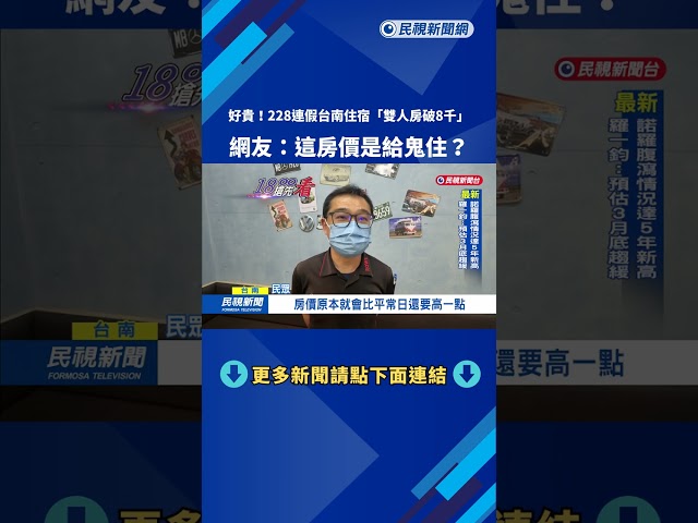 好貴! 228連假台南"雙人房破8千" 市府:會同消保官稽查－民視新聞