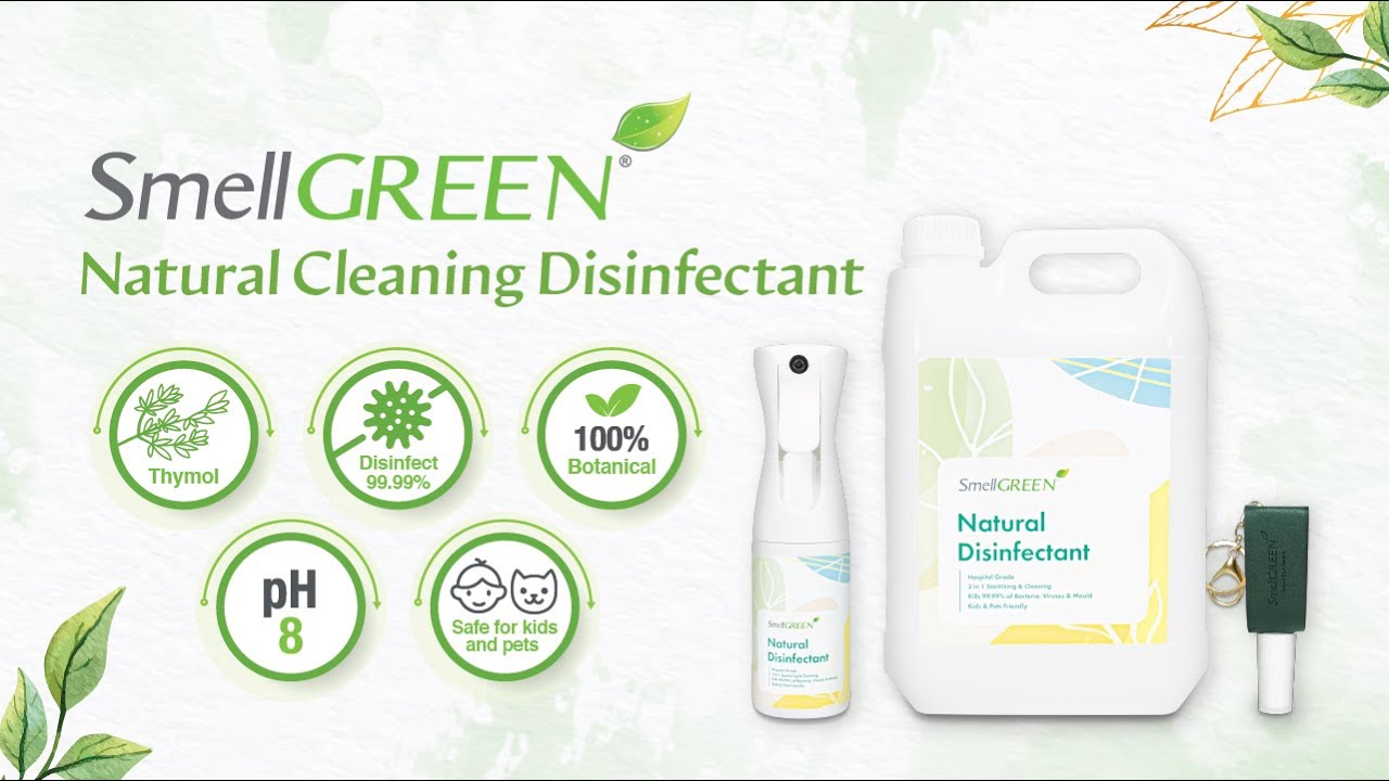 SmellGREEN® Natural Cleaning Disinfectant|Safe for Kids and Pets|Kill 99.99% of Viruses & Covid-19