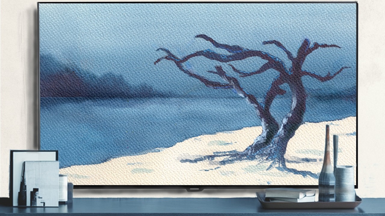 Blue Winter Scenery | Watercolor Art for Samsung Frame TV |4K Screensaver for Deep Solitude (1 Hour)