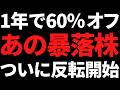 あの1年で60%暴落した株ついに買われ始めたぞ!来期は大幅増益か