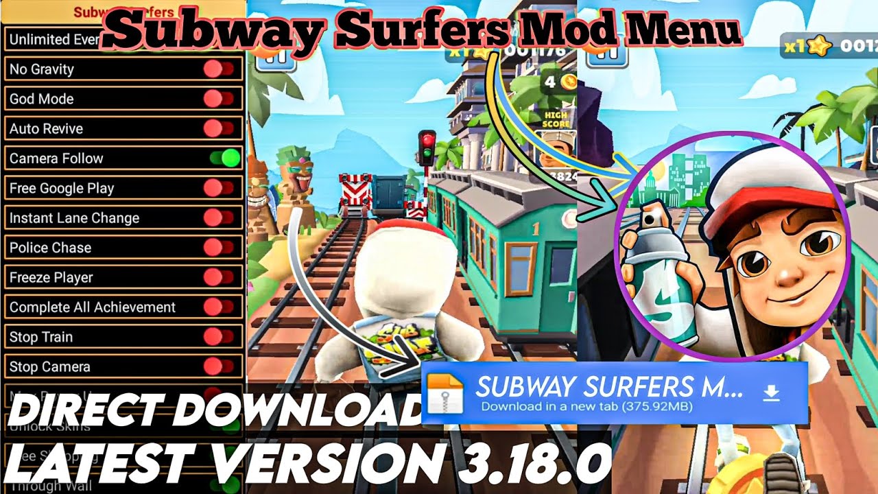 Subway Surfers versi 3.18.2 no Mod Menu Apk Resmi Official Bebas