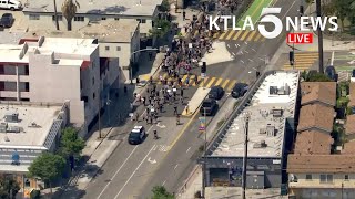 Protests continue through santa monica ...