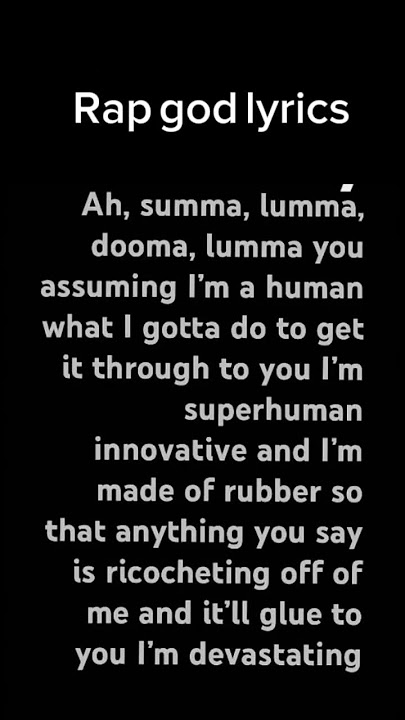 First video rap god lyrics