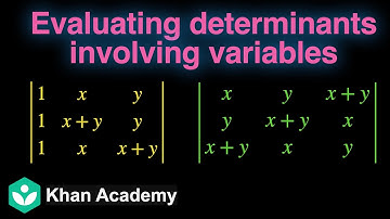 Evaluating determinants involving variables | Determinants | Grade 12 | Math | Khan Academy
