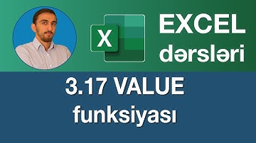 Excel dərsləri- 3.17.Exceldə VALUE funksiyası | VALUE function | SAYIYAÇEVİR formülü |Функция ЗНАЧЕН