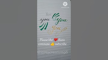 in calligraphy "you"  🖌️📝shorts #shorts #ytshort #calligraphy #art #brushpen #lettering