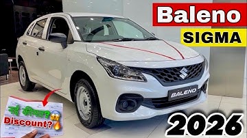 2026 New BALENO Updated Gst Cut Base Model SIGMA || Maruti Suzuki BALENO 2026 WHITE Review 