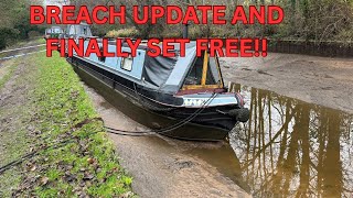 Finally On The Move Again!! Whitchurch Breach Update. #breach  #canallife #boatlife 