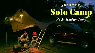 SOLO CAR CAMPING แคมป์ปิ้งคนเดียว ที่ Hoshi Hidden Camp ชะอม สระบุรี วันที่ฝนตก | Its me Maan EP.65