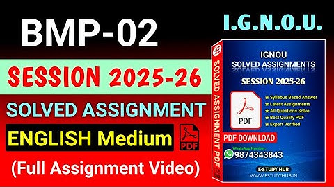 BMP 02 Solved Assignment 2025-26 English, BMP 02 Solved Assignment 25-26, BMP-02 Assignment
